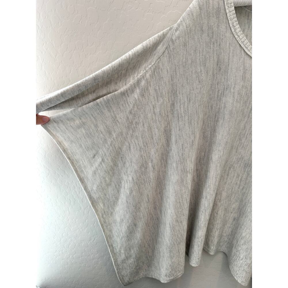 KNOX ROSE | Light Gray Oversized Long Sleeve Top Boho Drop Shoulder Tunic | S/M - Picture 4 of 8
